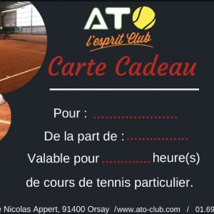 Carte cadeau cours de tennis particulier