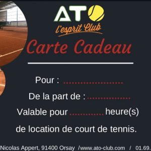 Carte cadeau location de court de tennis