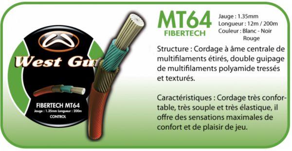 Cordage West Gut MT64 Rouge